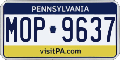 PA license plate MOP9637
