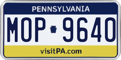 PA license plate MOP9640