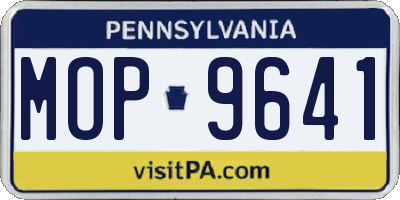 PA license plate MOP9641