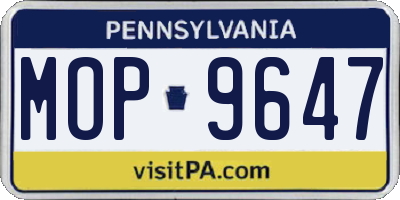 PA license plate MOP9647