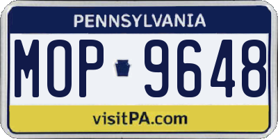 PA license plate MOP9648