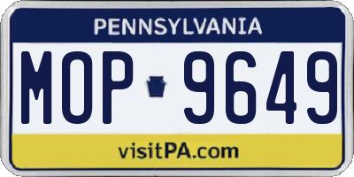 PA license plate MOP9649