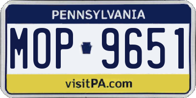 PA license plate MOP9651