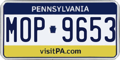 PA license plate MOP9653