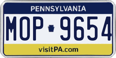 PA license plate MOP9654