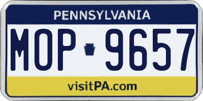 PA license plate MOP9657