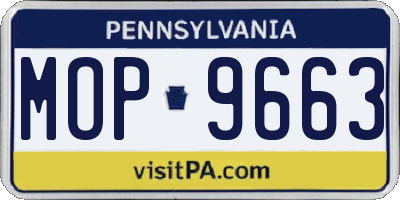 PA license plate MOP9663