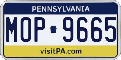 PA license plate MOP9665