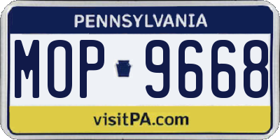 PA license plate MOP9668