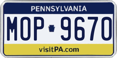 PA license plate MOP9670