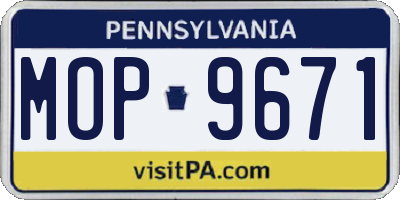PA license plate MOP9671