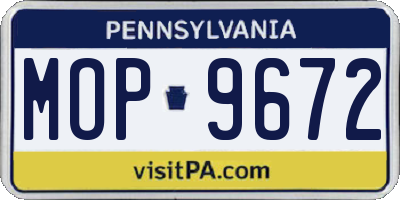 PA license plate MOP9672