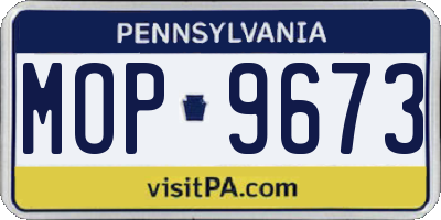 PA license plate MOP9673