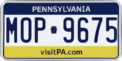 PA license plate MOP9675