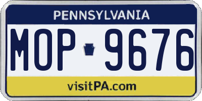 PA license plate MOP9676