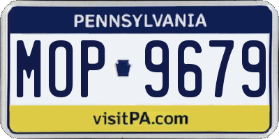 PA license plate MOP9679