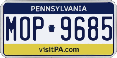 PA license plate MOP9685