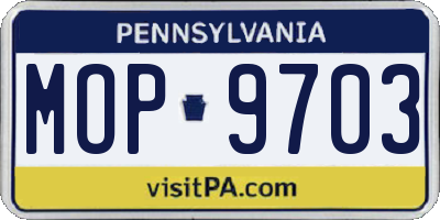 PA license plate MOP9703