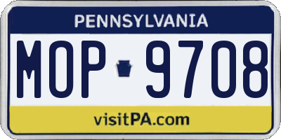 PA license plate MOP9708
