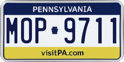PA license plate MOP9711