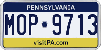 PA license plate MOP9713