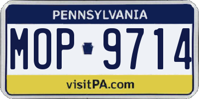 PA license plate MOP9714