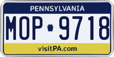 PA license plate MOP9718