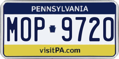 PA license plate MOP9720