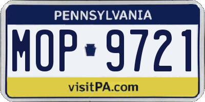 PA license plate MOP9721