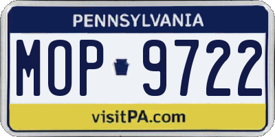 PA license plate MOP9722