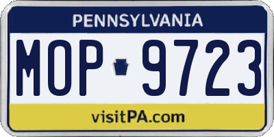 PA license plate MOP9723