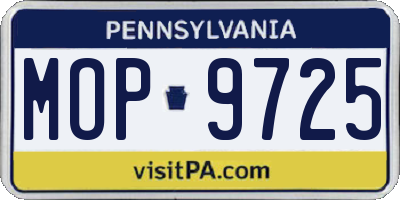 PA license plate MOP9725