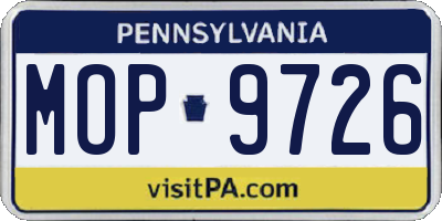 PA license plate MOP9726