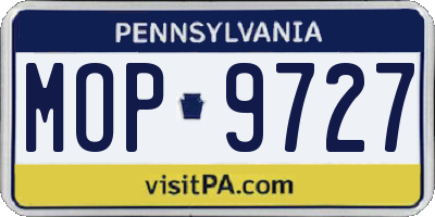 PA license plate MOP9727