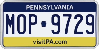 PA license plate MOP9729