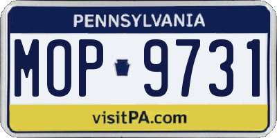 PA license plate MOP9731