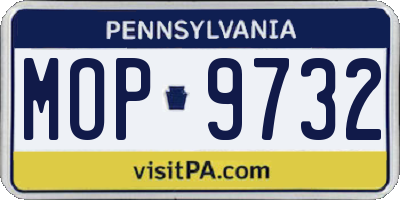 PA license plate MOP9732