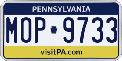 PA license plate MOP9733