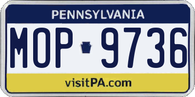 PA license plate MOP9736