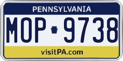 PA license plate MOP9738