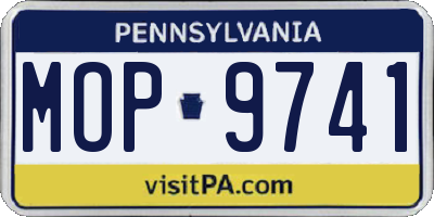PA license plate MOP9741