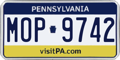 PA license plate MOP9742