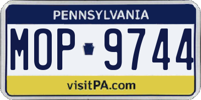 PA license plate MOP9744