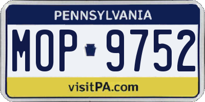 PA license plate MOP9752