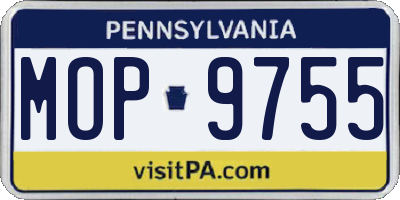 PA license plate MOP9755