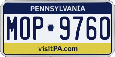 PA license plate MOP9760