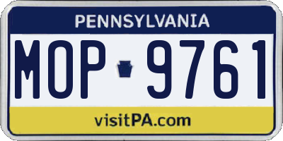 PA license plate MOP9761