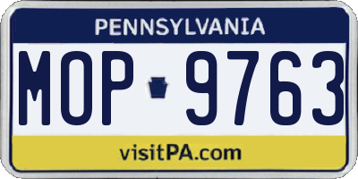 PA license plate MOP9763
