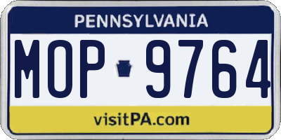 PA license plate MOP9764