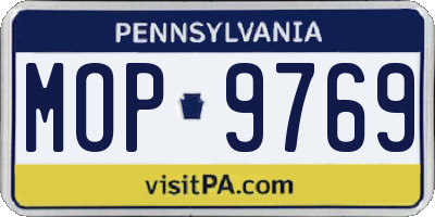 PA license plate MOP9769